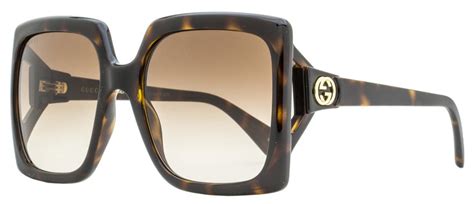 gucci 0876|Gucci Square Sunglasses GG0876S 002 Dark Havana 60mm .